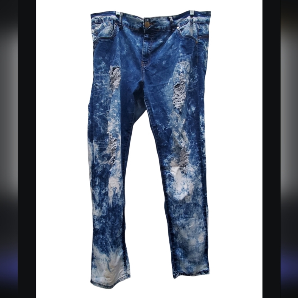 Blue Jeans Distressed Acid Wash Size 20W